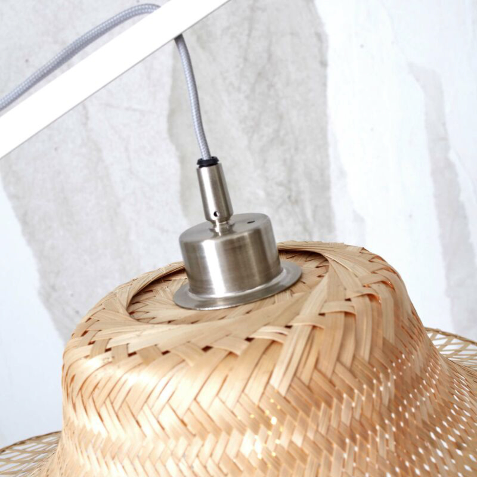 GOOD & MOJO Ibiza lampadaire 65 cm blanc/naturel