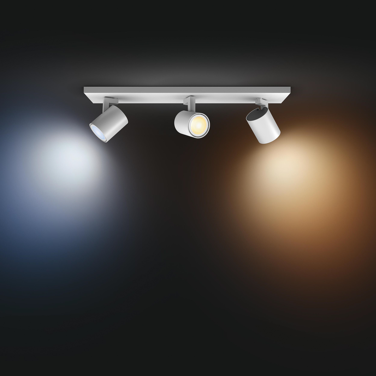 Philips Hue Runner LED-Spot, 3-fl., Dimmschalter, weiß