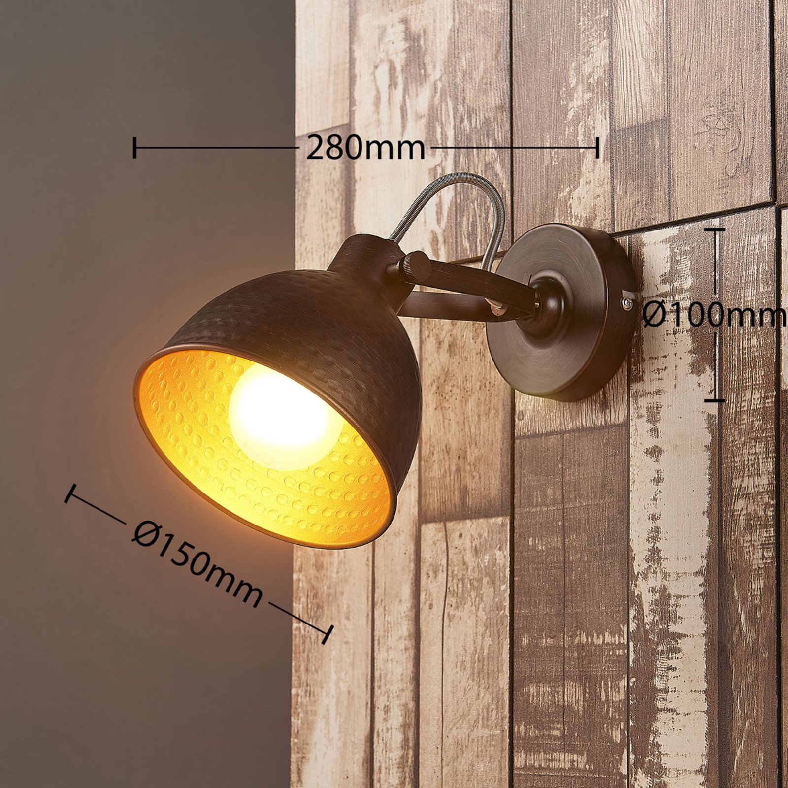 Mirielle Applique Murale Antique Brown/Orange - Lindby