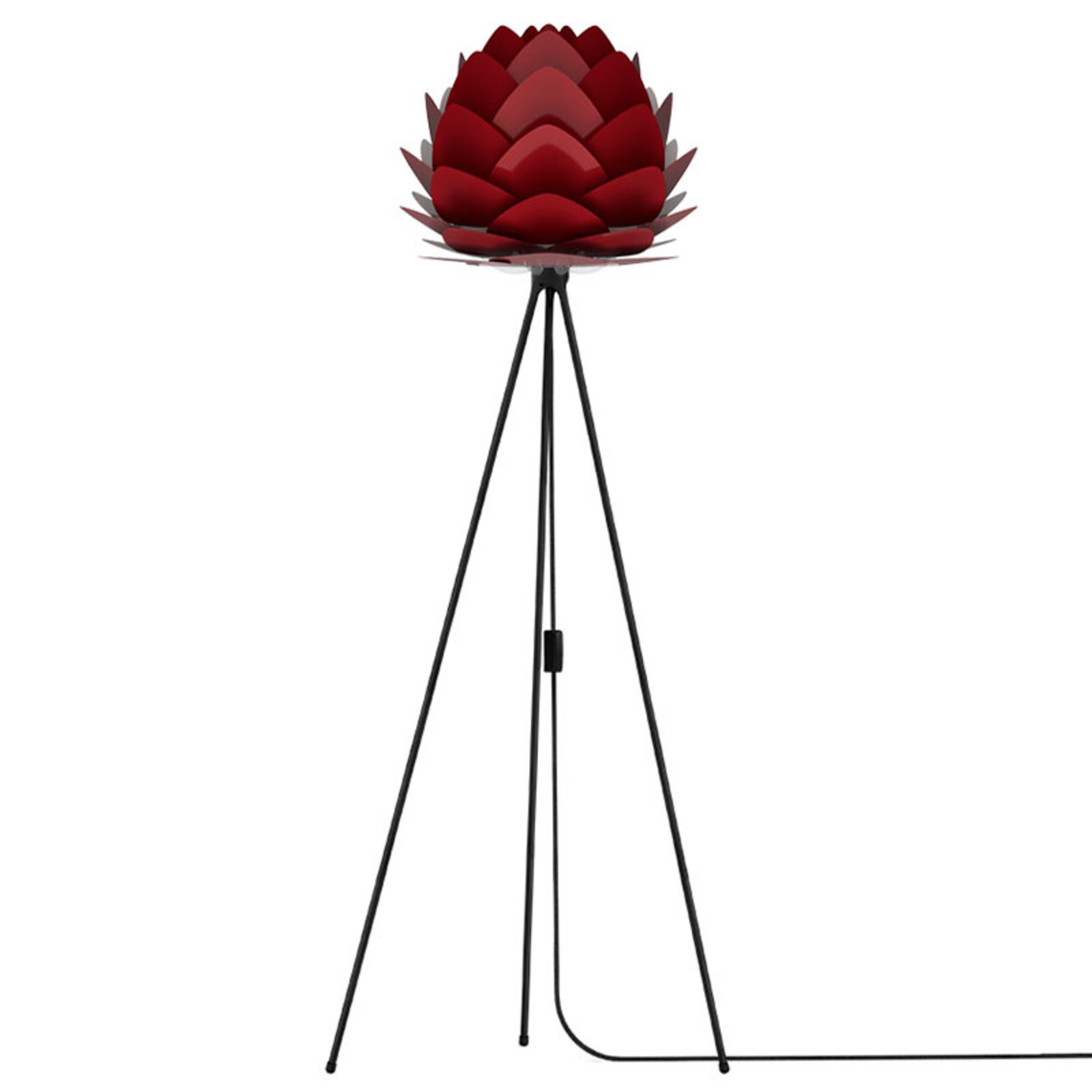 UMAGE Aluvia mini Stehlampe schwarz/rubinrot