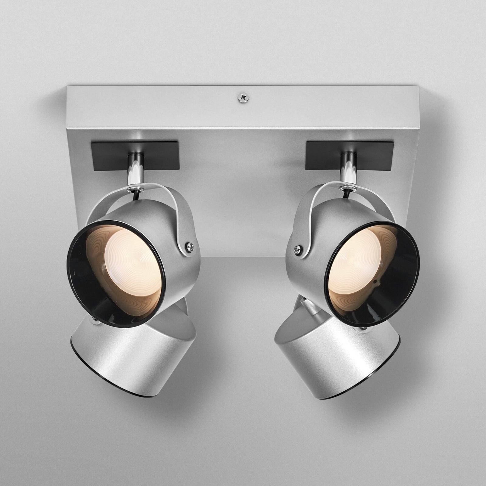 OSRAM LED-Deckenleuchte JUPITER PLATE, 4-flg., silber Metall