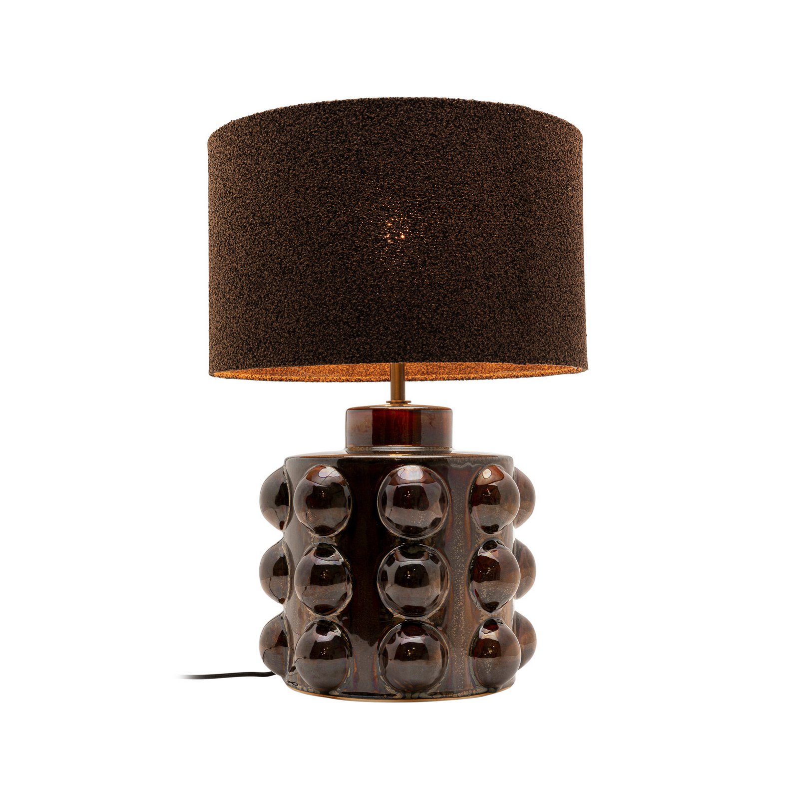 Kare namizna svetilka Calamaro, rjava, porcelan, 58 cm, E27