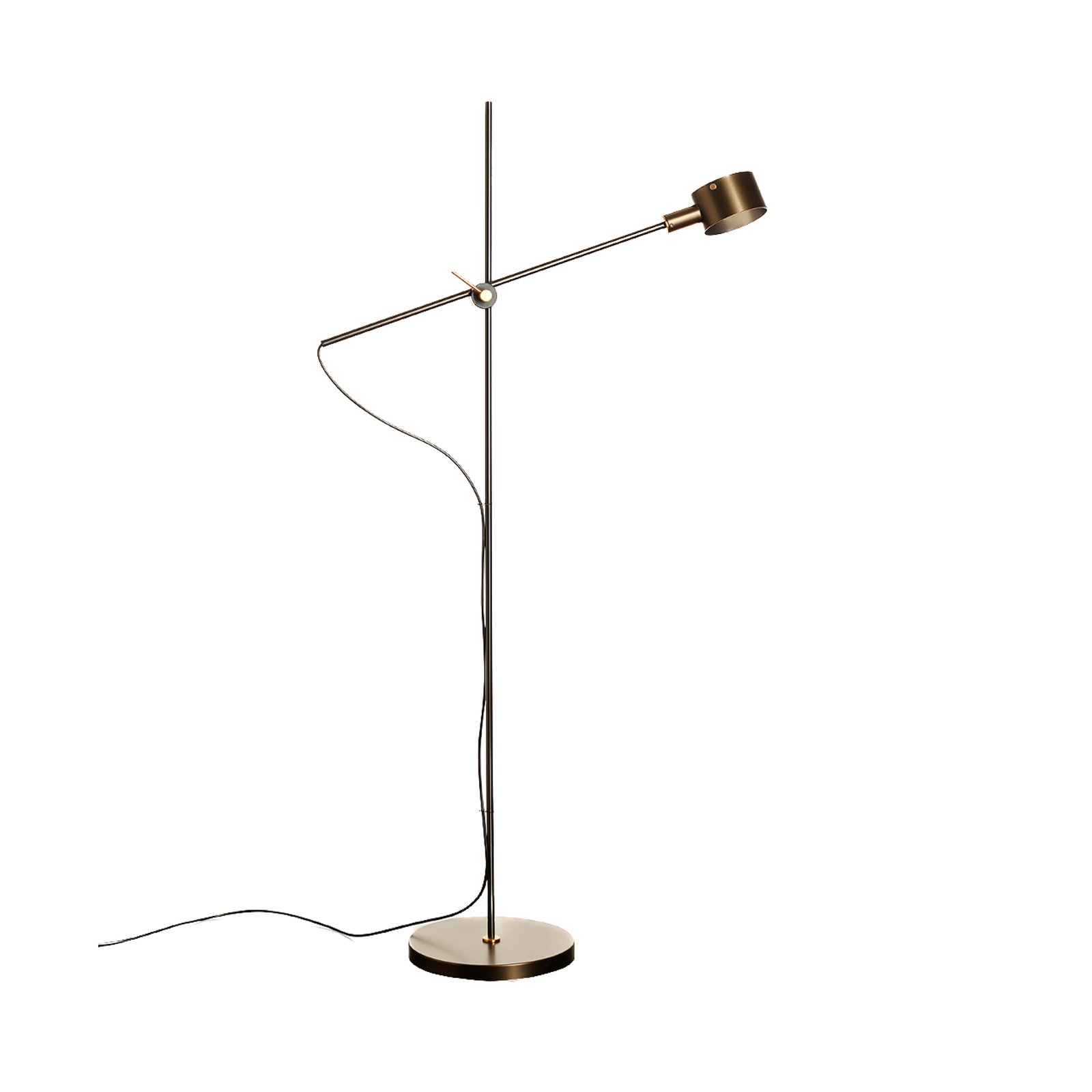 Oluce G.O. 352 LED floor lamp, anodized bronze