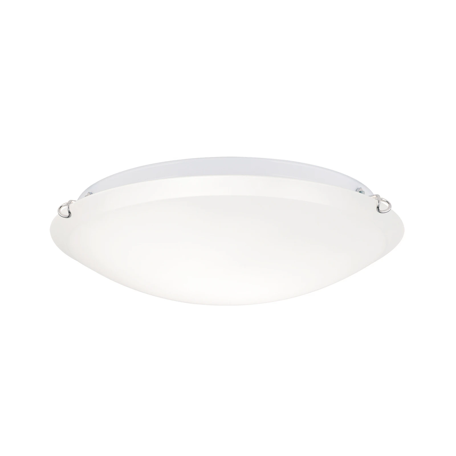 Plafondlamp Agada, opaalglas, chroom, 40 cm