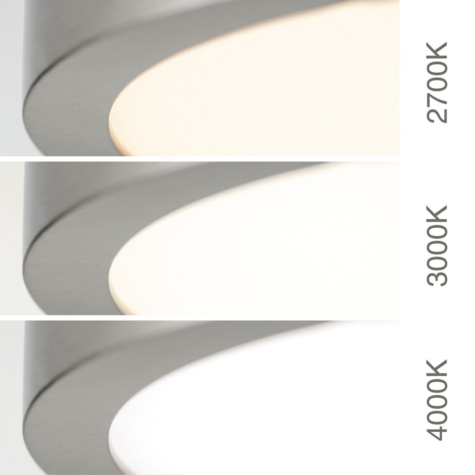 LED ceiling lamp Disc, satin nickel finish, Ø 28 cm, CCT