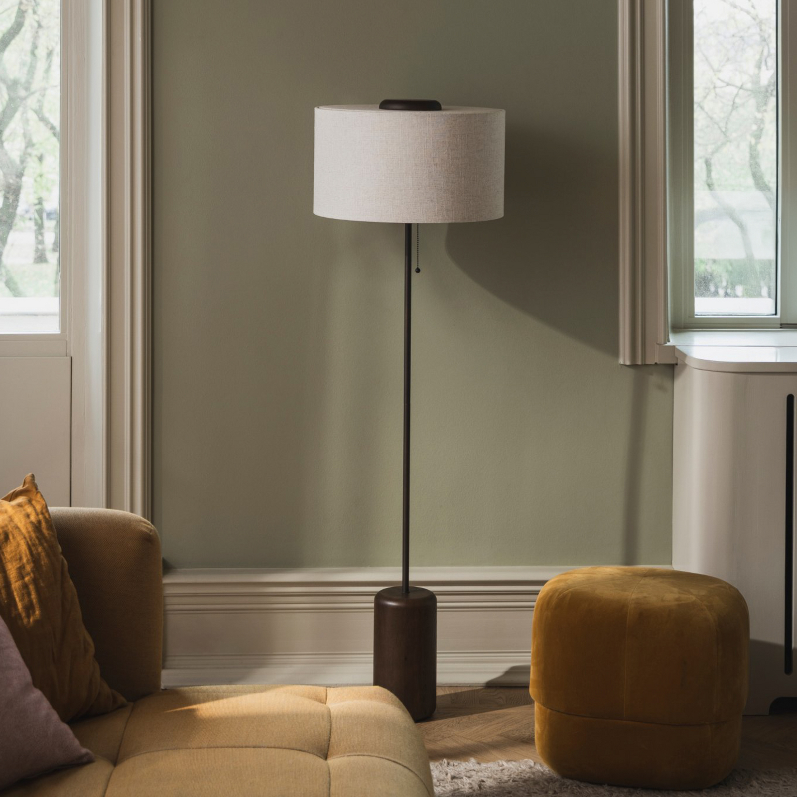 Globen Lighting Stehleuchte Bosco, beige/braun, Höhe 144 cm