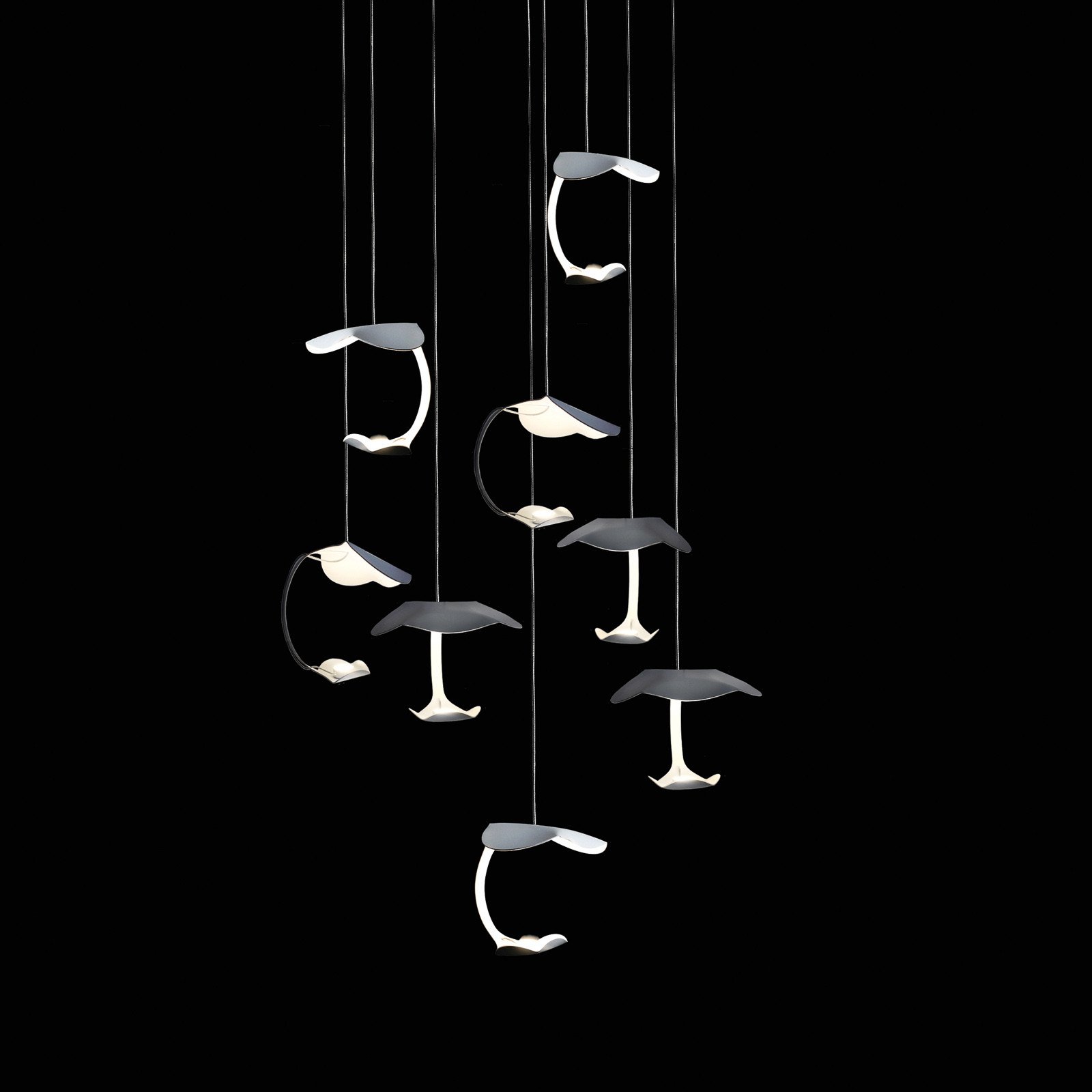 Knikerboker Le Gigine lampă susp. LED 8 becuri alb