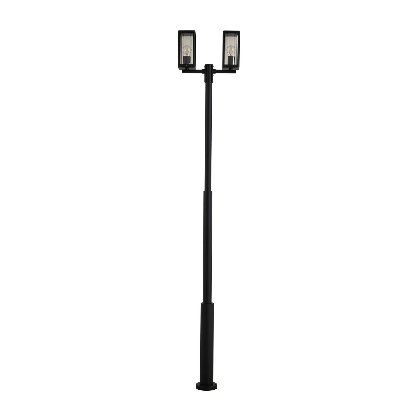 Lucande Λάμπα εξωτερικού χώρου Siveta, 240cm, 2-φωτεινές, μαύρη, E27, IP65