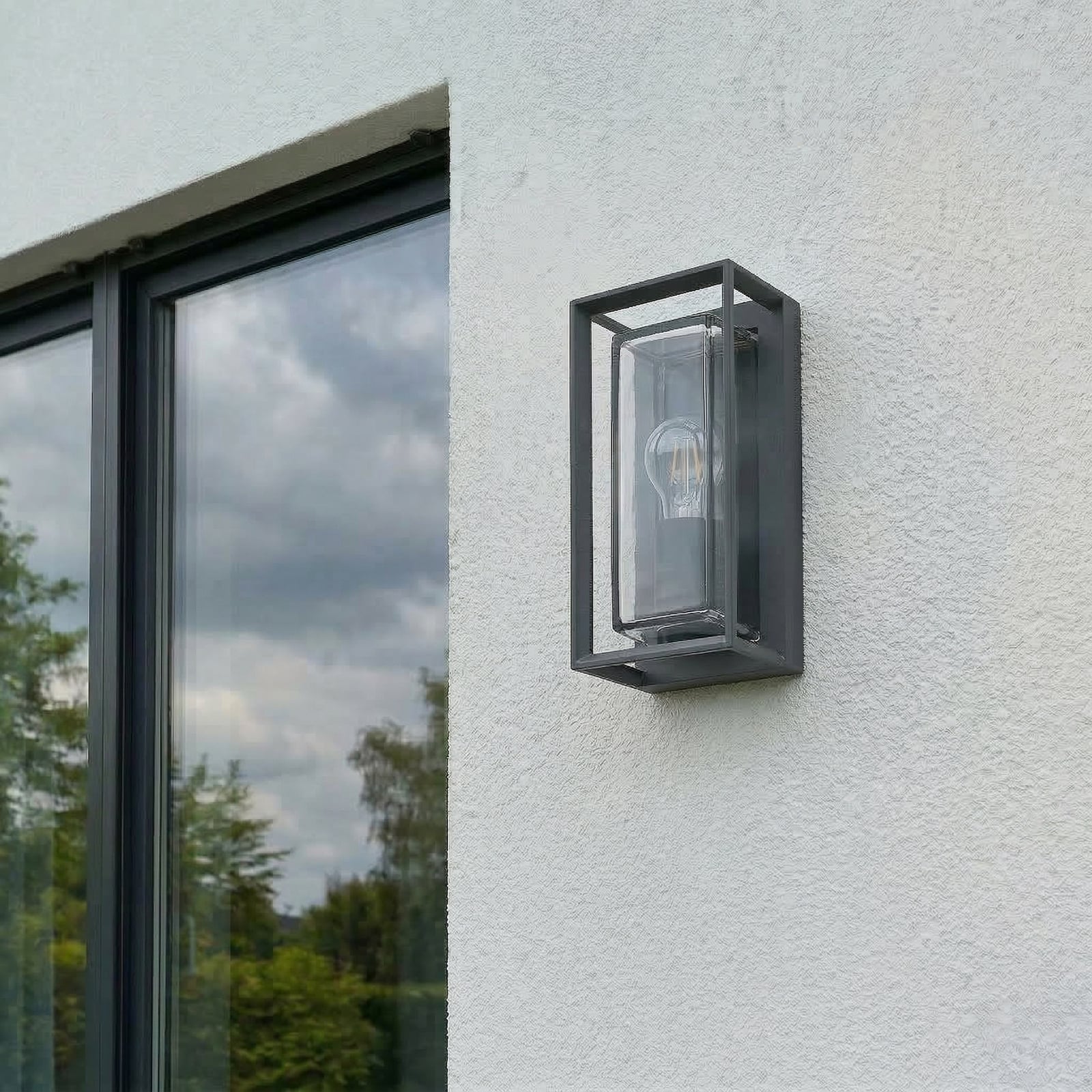 Arcchio Außenwandleuchte Ismera, anthrazit, IP65, Sensor