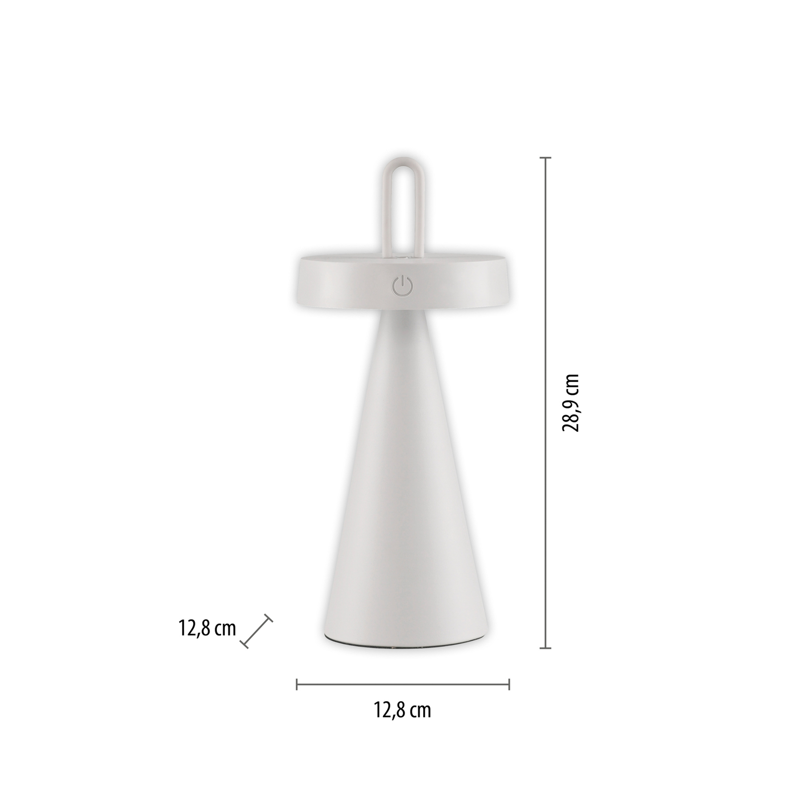 JUST LIGHT. Lampe de table LED rechargeable Alwa, blanc, fer, IP44