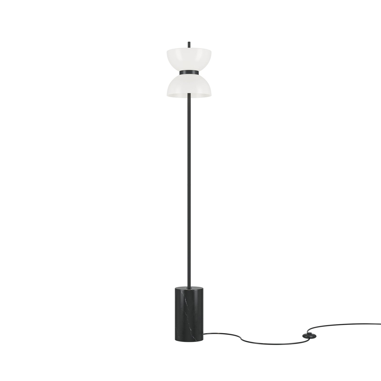 Maytoni LED stāvlampa Kyoto, melna, augstums 145 cm, marmors