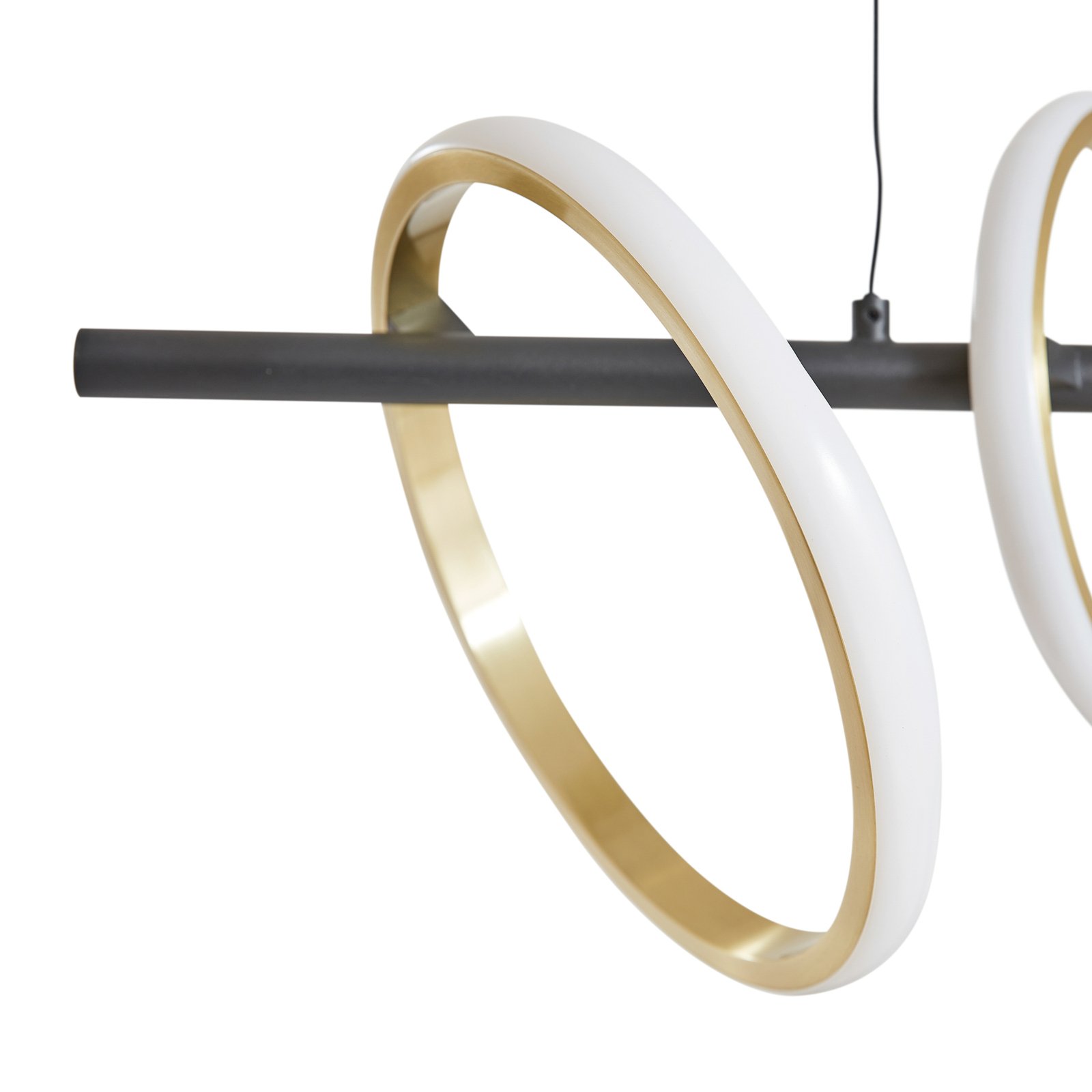 Lucande suspension LED Madu, noir, métal, longueur 92,5 cm
