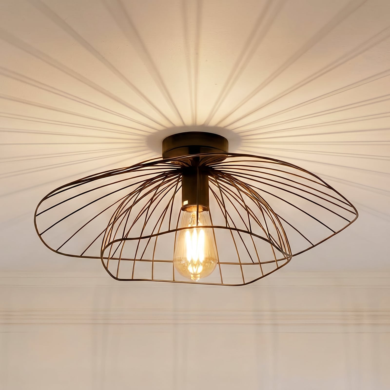Mantar ceiling light, black, Ø 52 cm, metal, E27 Mantar ceiling light, black, Ø 52 cm, metal, E27
