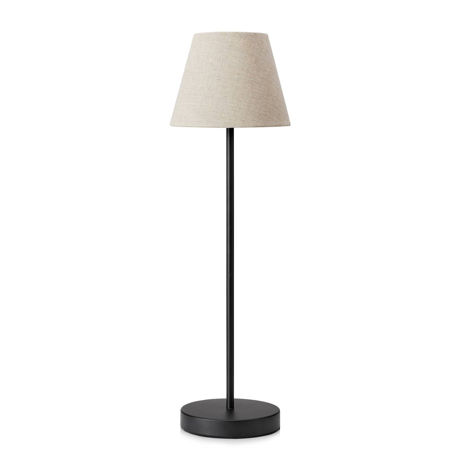 Lampe à poser Cozy abat-jour tissu noire/beige