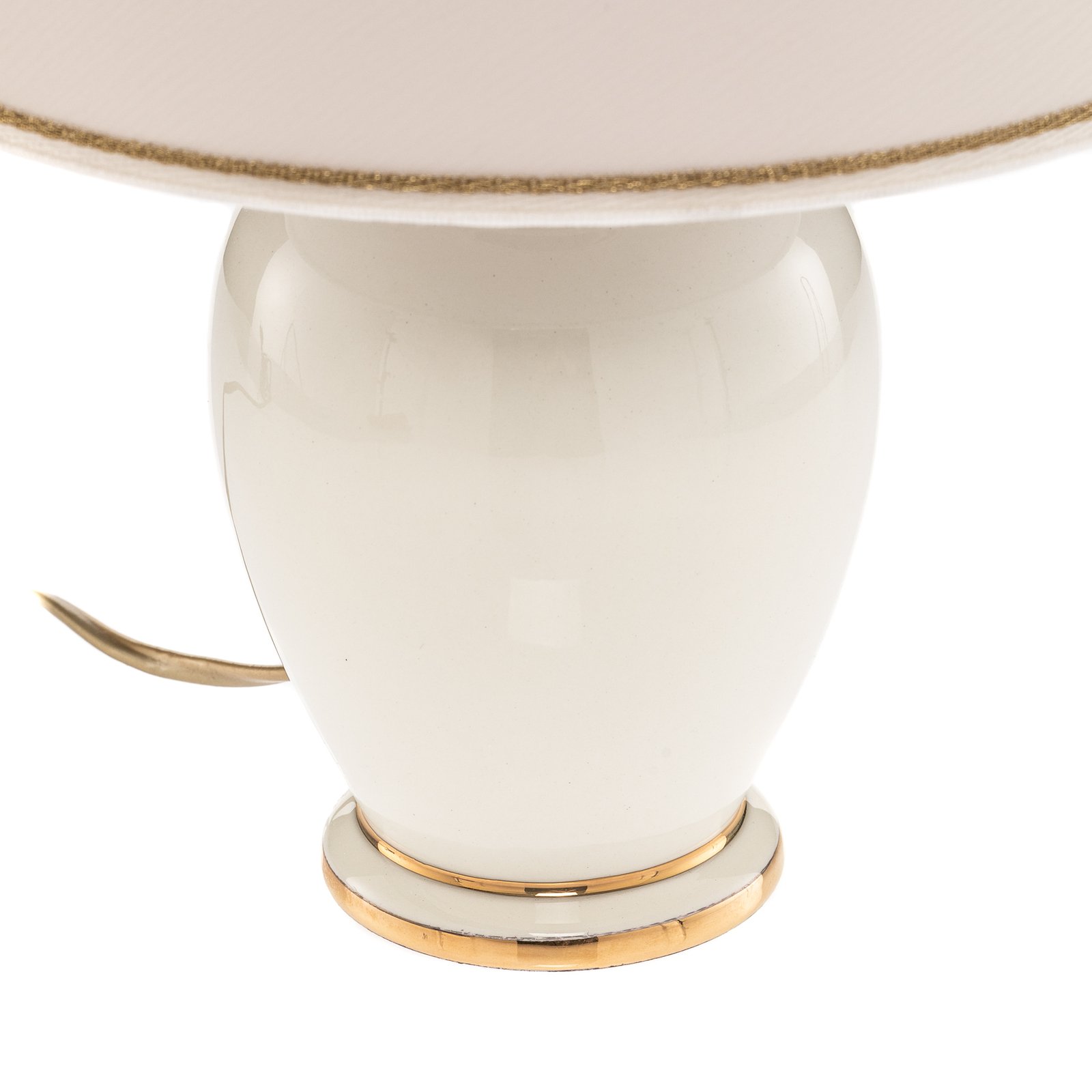 Tafellamp Giardino Avorio in wit-goud, Ø 25 cm