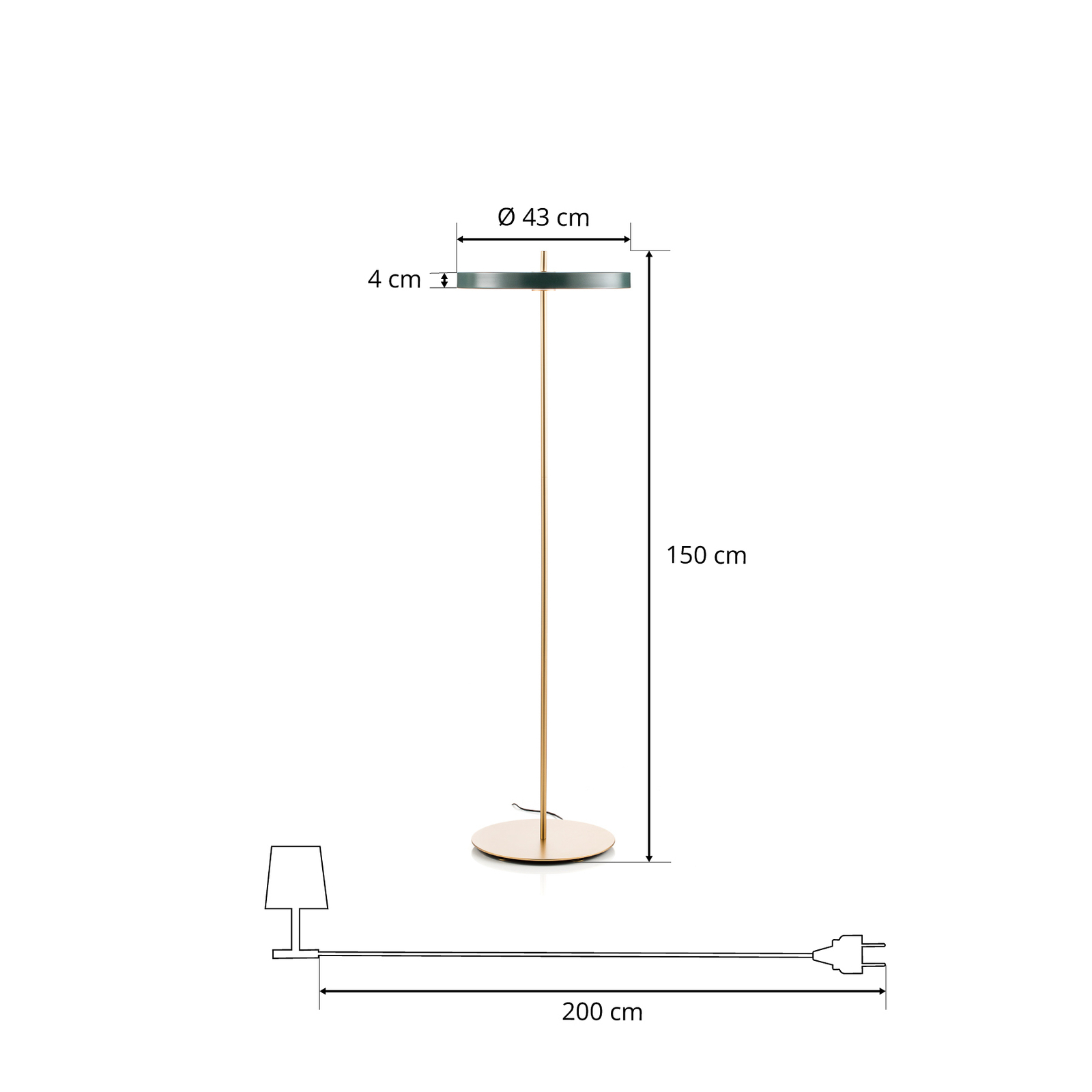 UMAGE Asteria Floor LED stojací lampa zelená