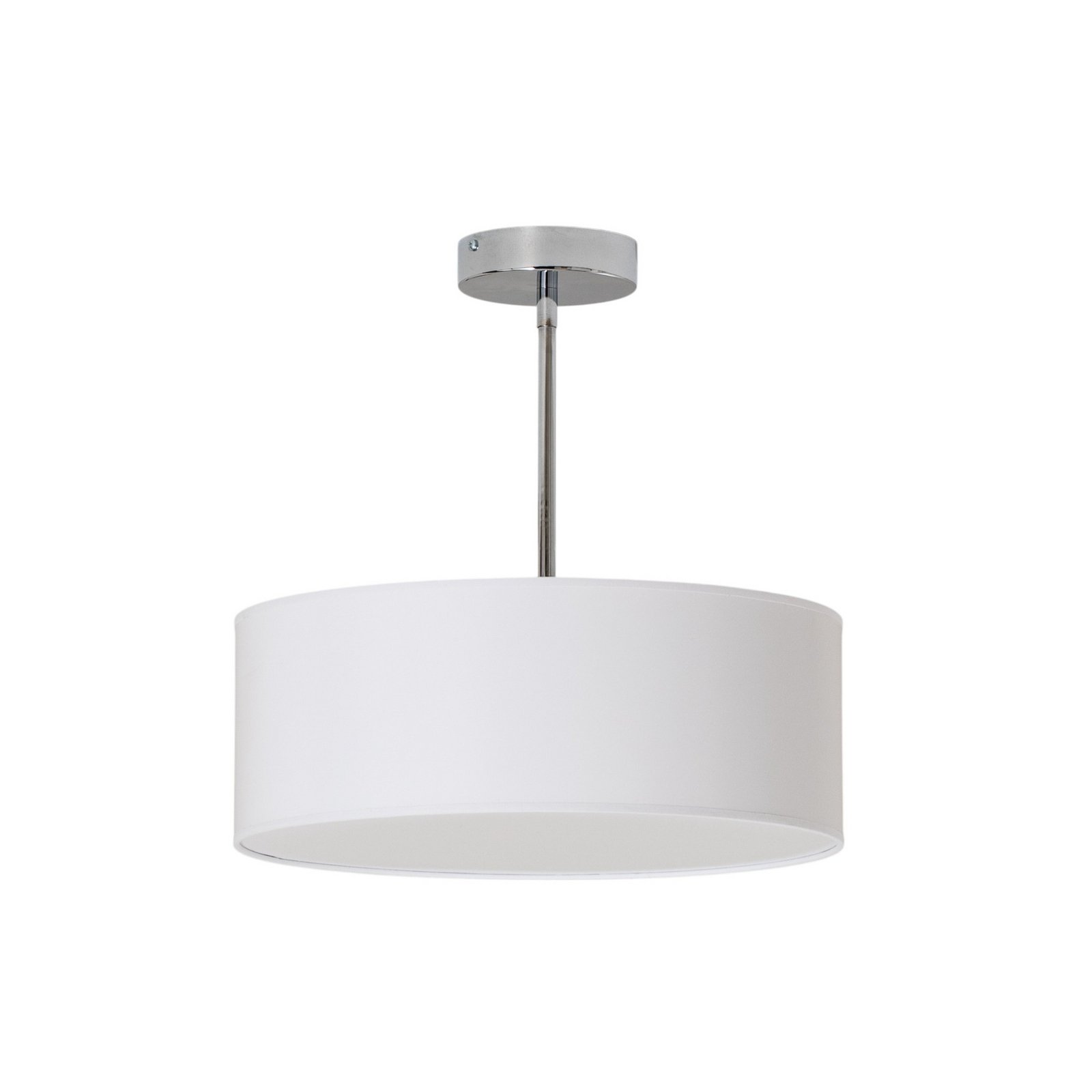 Ceiling light Oja, white/chrome, textile, Ø 40 cm