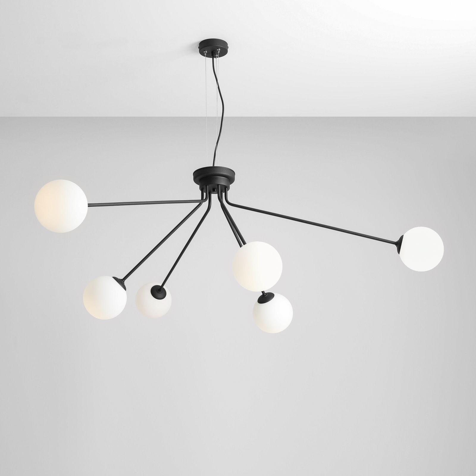 Suspension 1082K1, à 6 lampes, noire