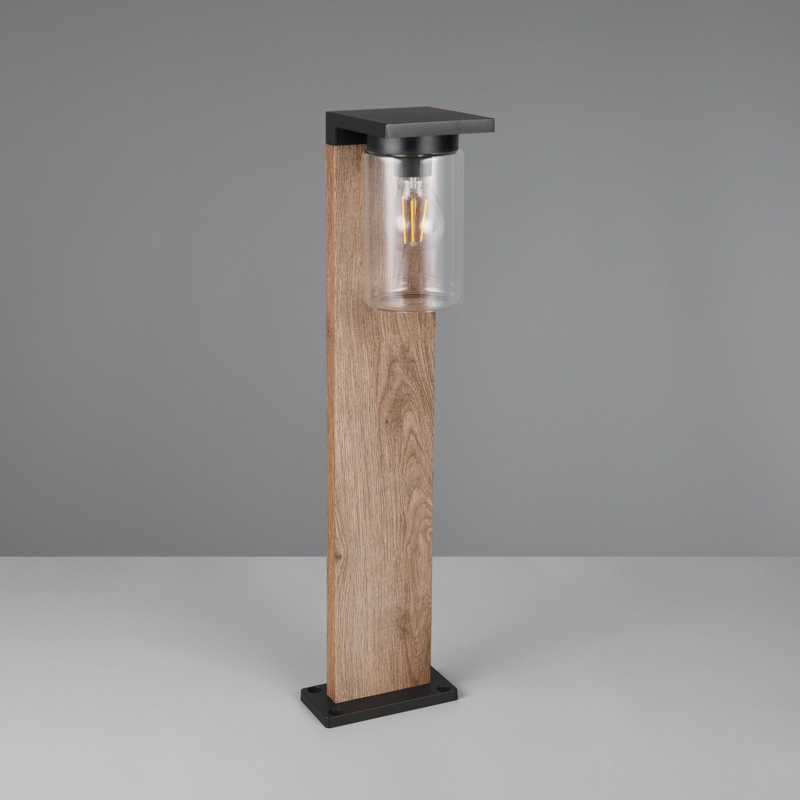 Wegeleuchte ARDILA, Holzoptik, Höhe 65 cm, Metall/Glas, IP44