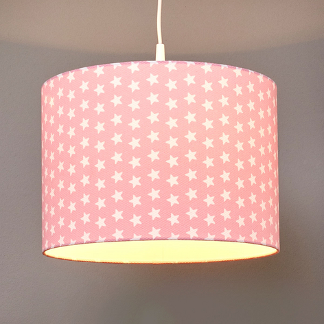 Sternchen - Stoff-Pendelleuchte in Rosa