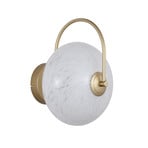LED sienas lampa Confetti, zelta krāsā/balta, platums 25 cm, stikls