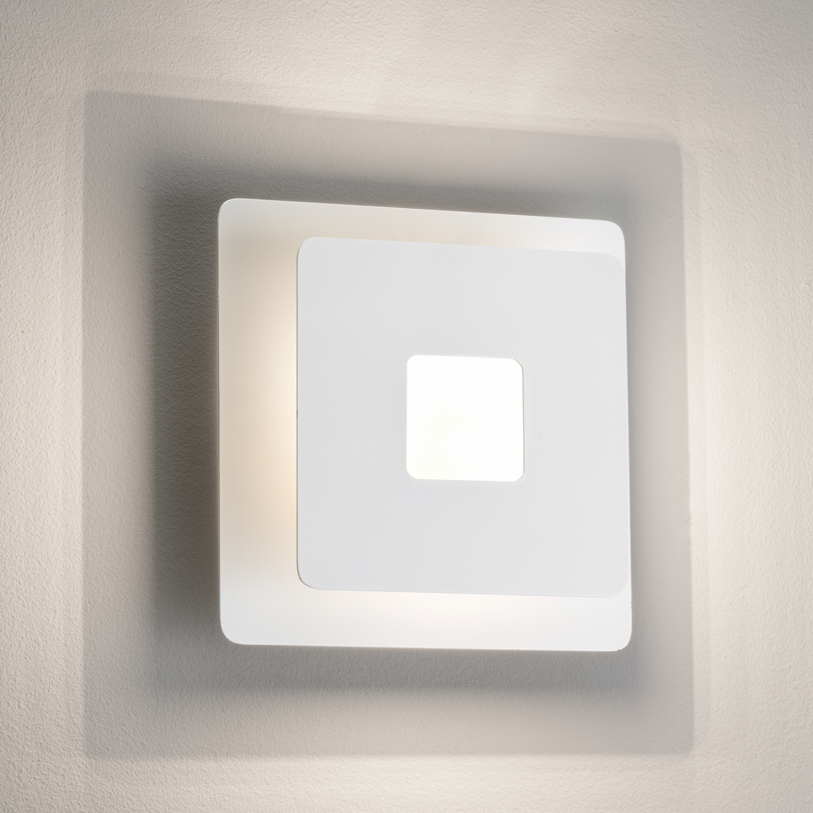 LED sienas apgaismojums Hennes, 18x18cm, balts
