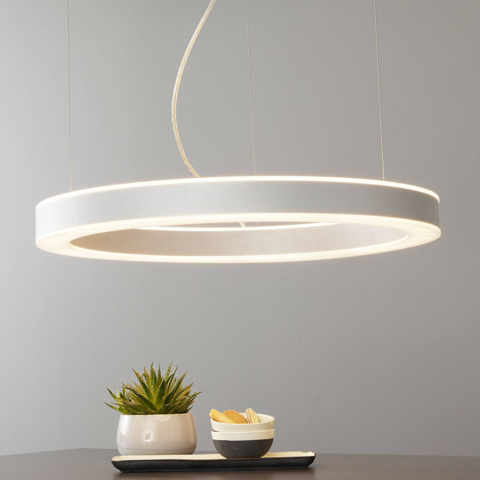 Billede af Arcchio Pietro LED-hængelampe, sølv, 70 cm, 90 W