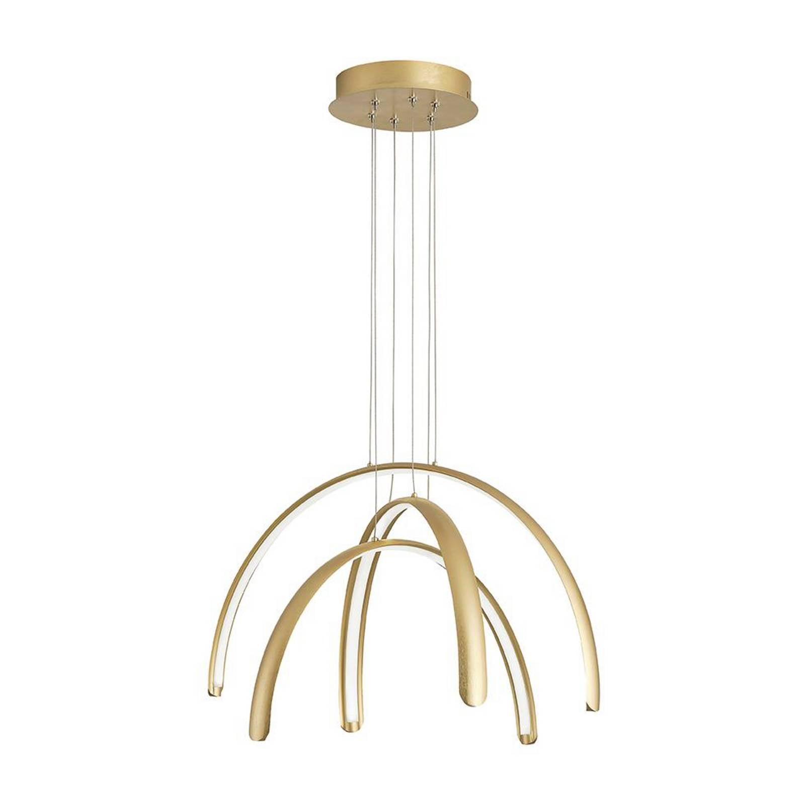 LED-Pendellampe Megan, Länge 60 cm, goldfarben, 3-flg.