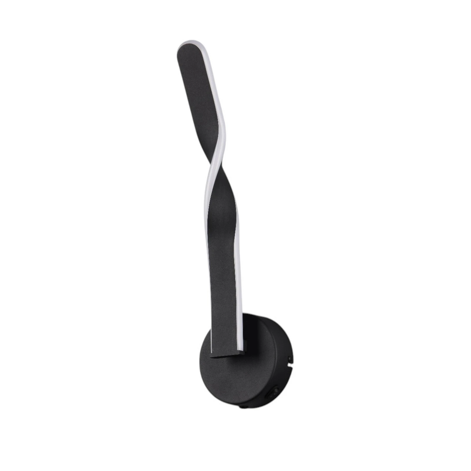 Aplică de perete LED Ginko, negru mat, metal, înălțime 45,5 cm