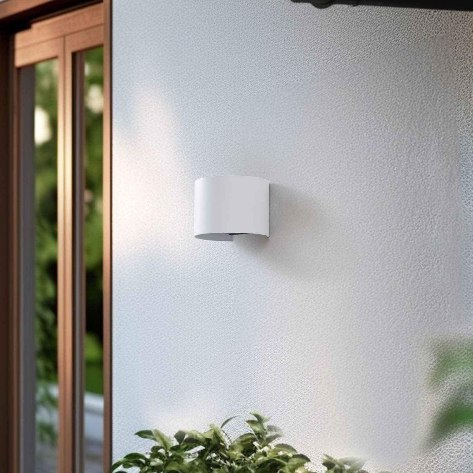 Dara Round LED Smart Utendørs Vegglampe Hvit - Lindby