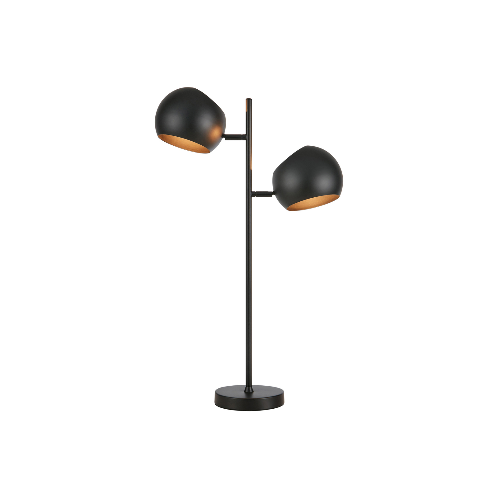 Lámpara de mesa Edgar, 2 luces, negro