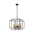 Crate pendant light, black/bronze, metal, 4-bulb, E27