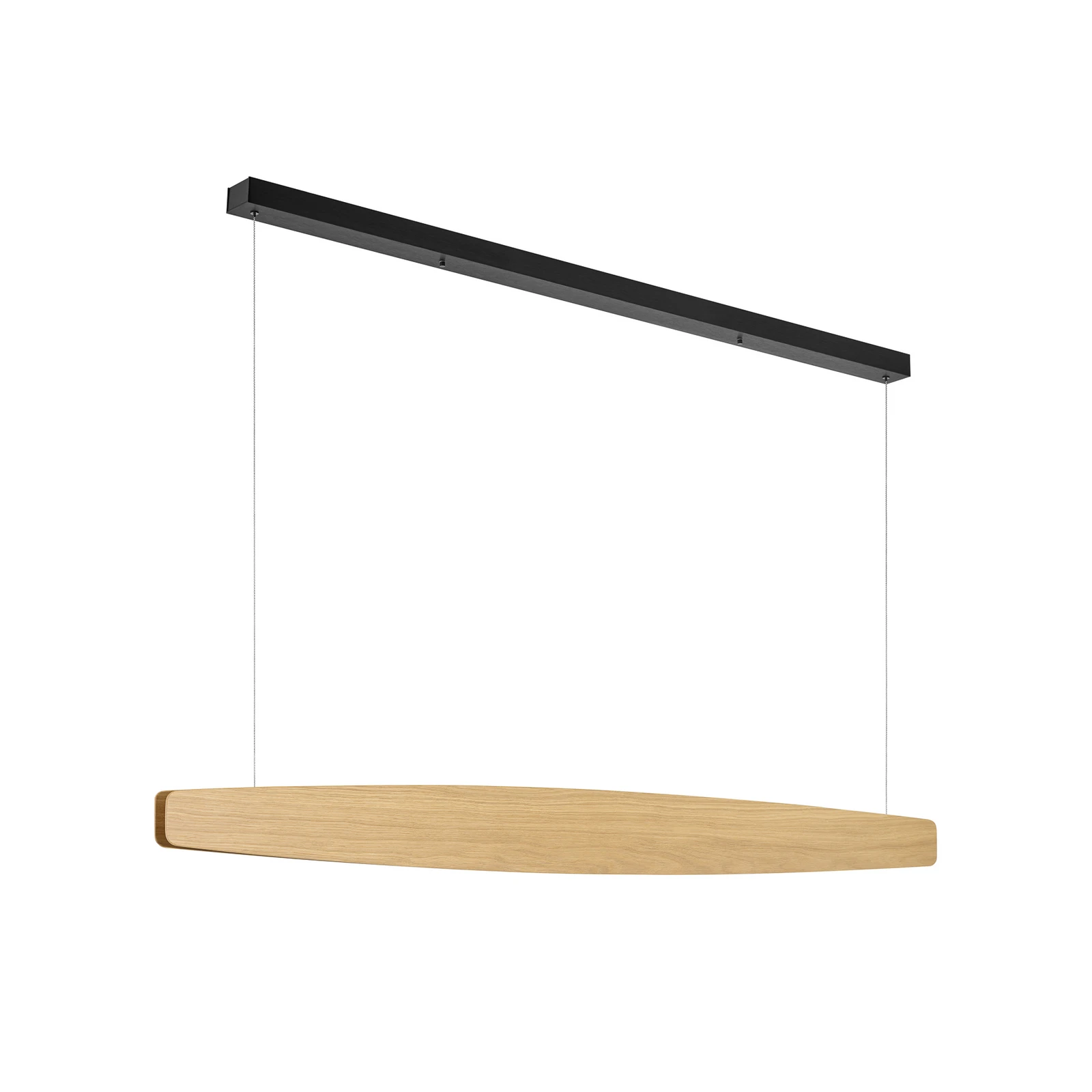 Quitani LED závěsné světlo Persida, 148 cm, dub, 2 700 K