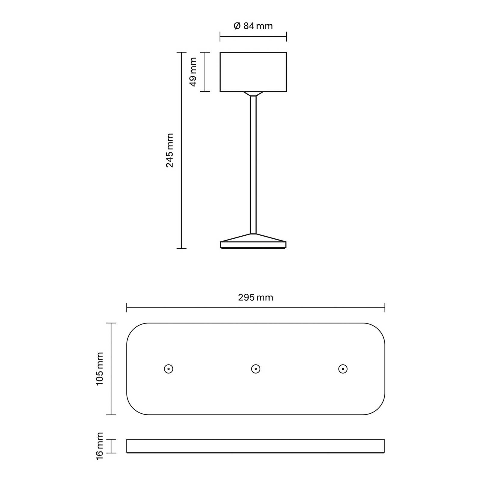 Lampa stołowa LED Veluna, biała, zestaw 3 szt., 25 cm, IP44