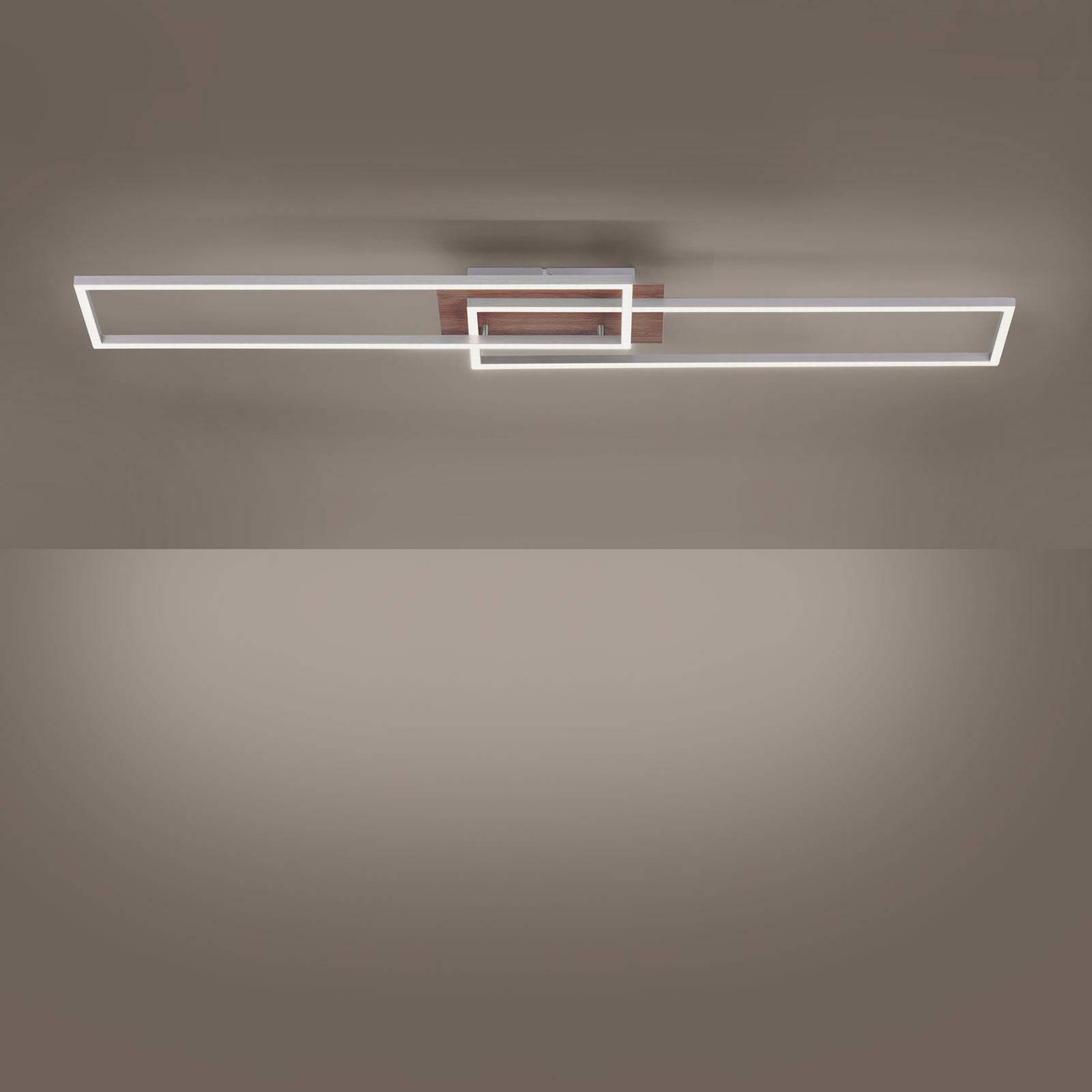 Just Light. LED-Deckenleuchte Iven Holzdekor 110 x 25 cm günstig online kaufen