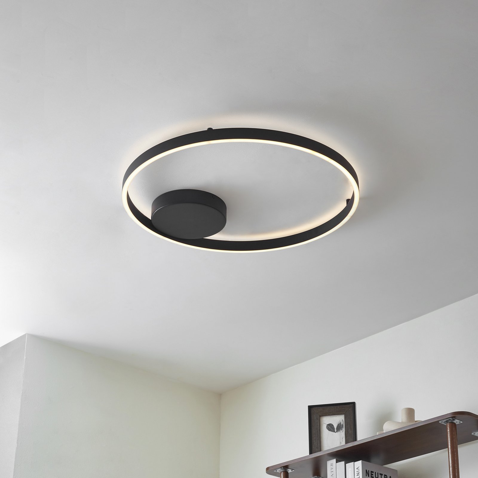 Moise Smart LED stropní svítidlo, černé, CCT, Tuya - Lucande Moise Smart LED stropní svítidlo, černé, CCT, Tuya - Lucande