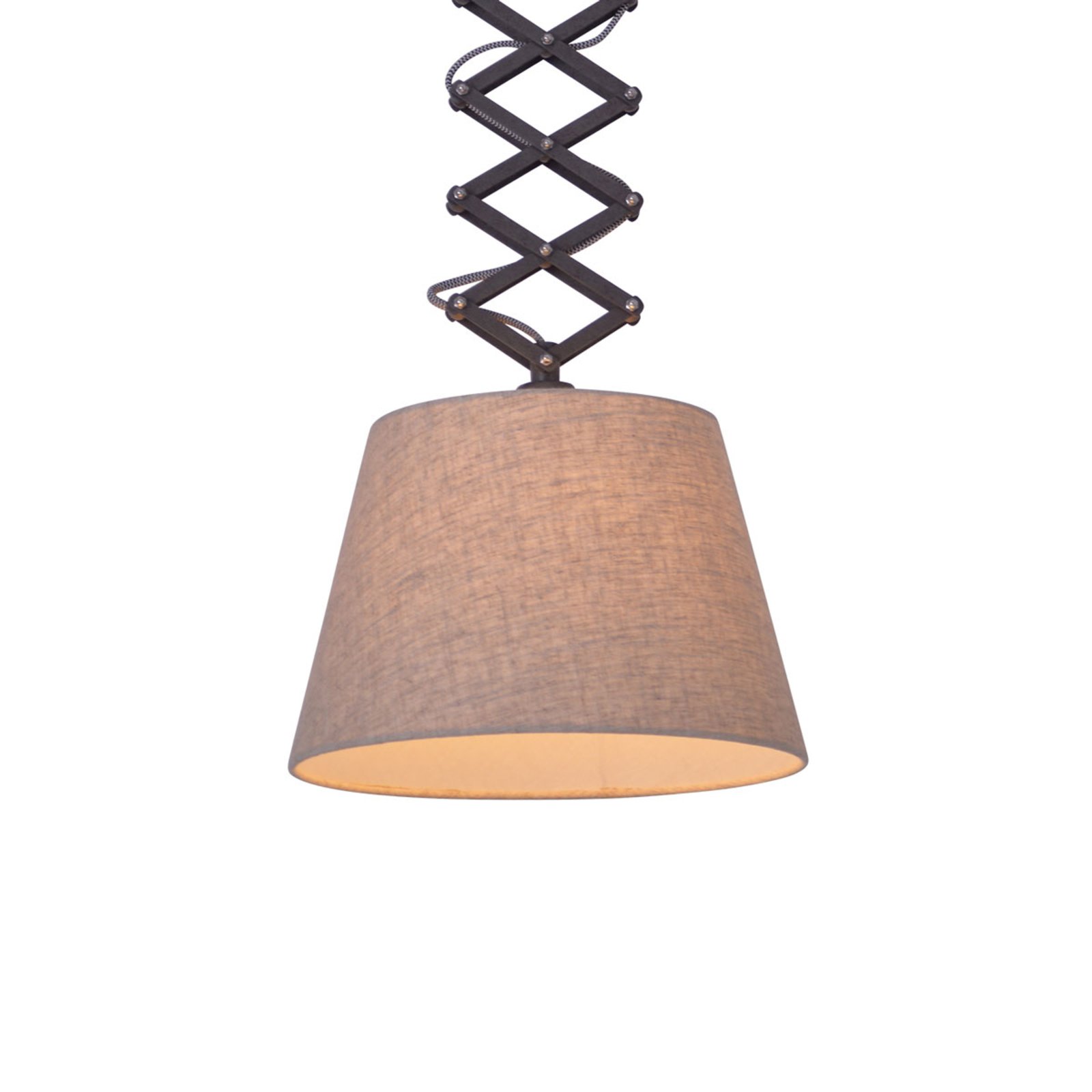 Регулируема по височина текстилна лампа за таван Adrienne