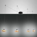 LED hanglamp Arabella, 4 lamps, zwart/amber