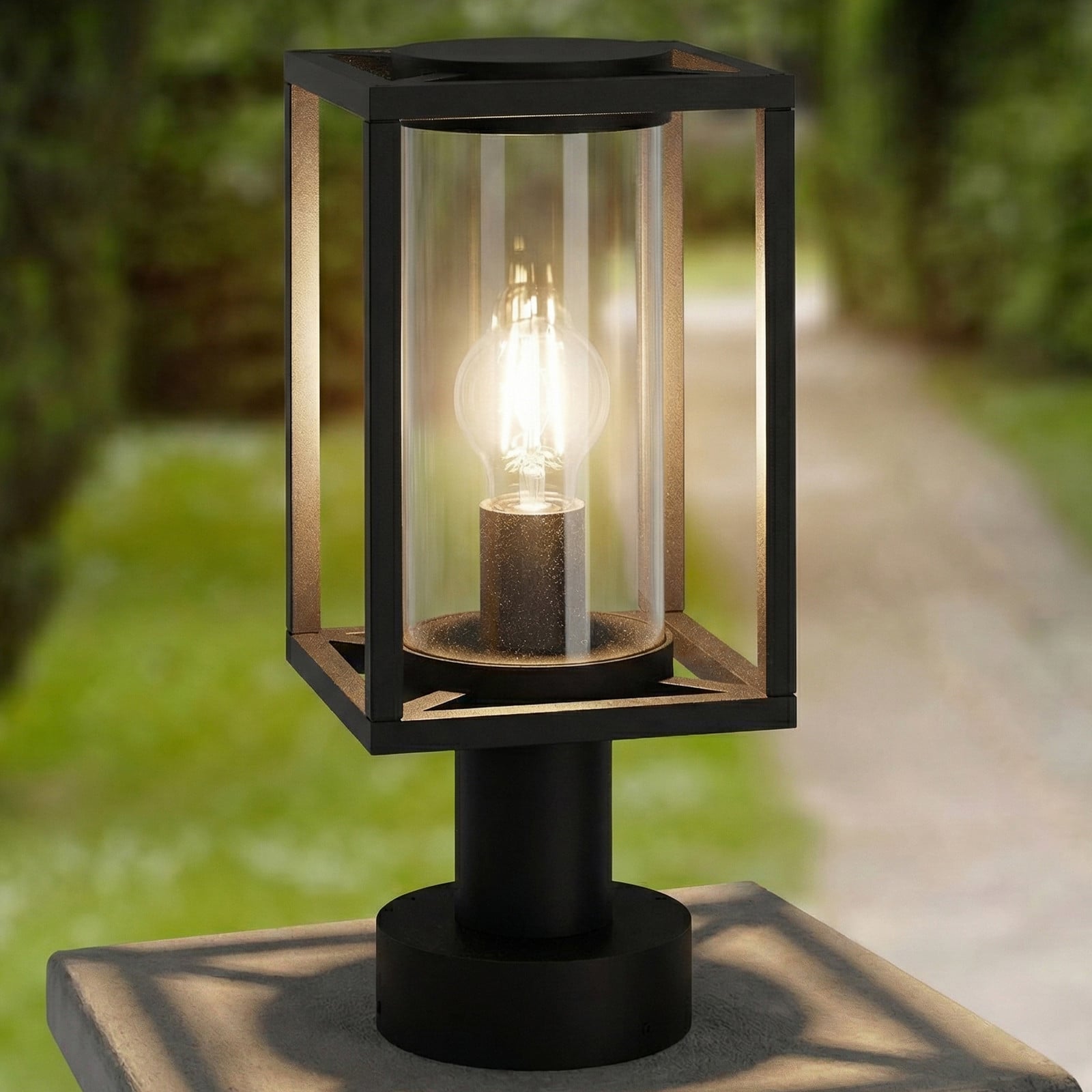 Lucande Ferda lampă cu soclu 37 cm antracit IP44 - modern - Aluminiu