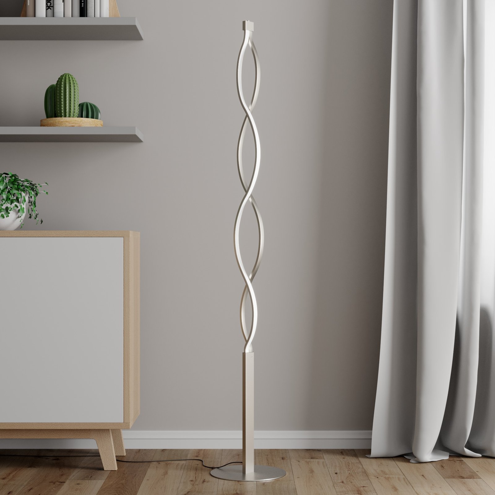 Auron Golvlampa Nickel/White - Lindby