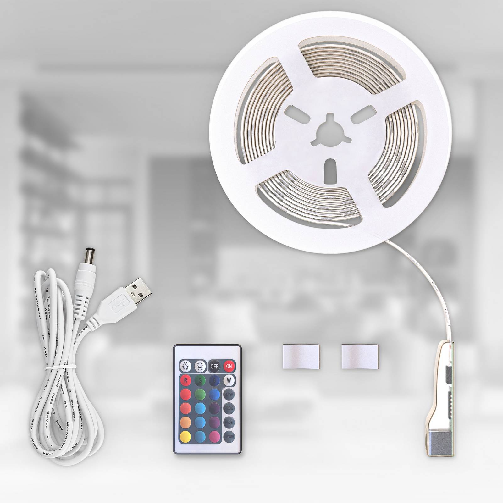 B.k. Licht B.k. Licht Led Strip Lee Usb, Length 3 M, Rgbw, Remote Control 