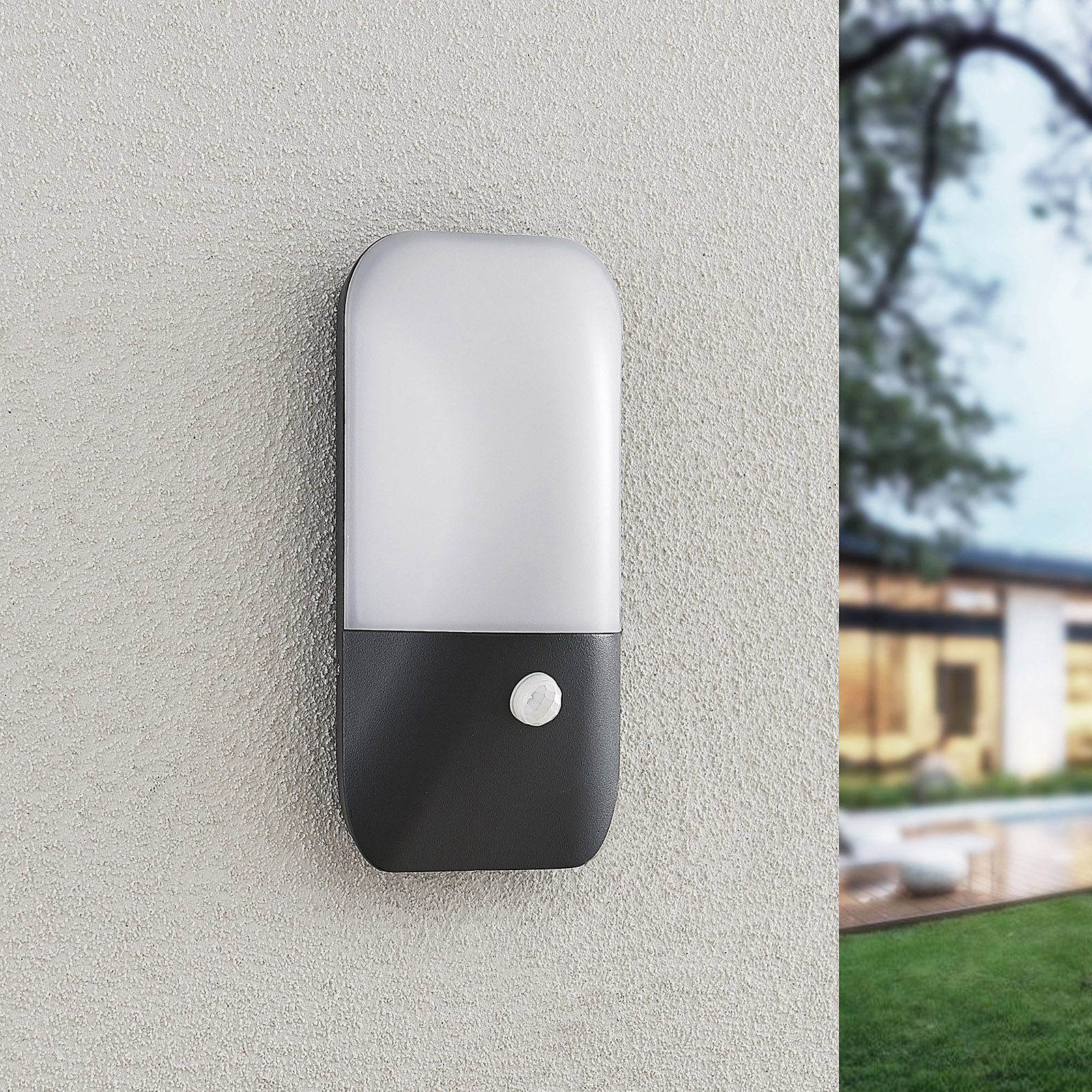 Lucande Bazilea LED sensor outdoor wall light