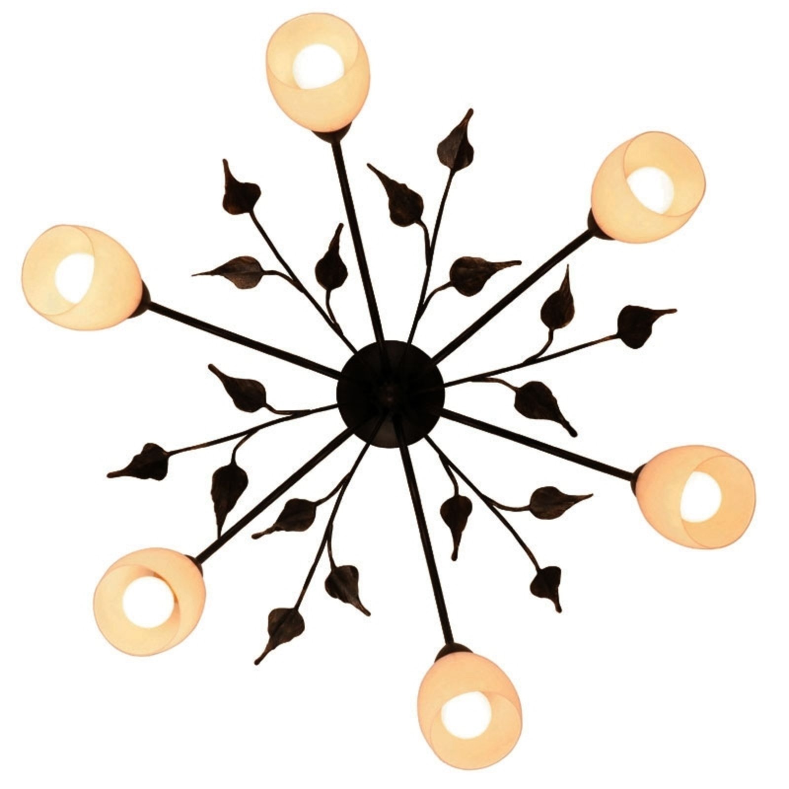 "Menzel Chalet" - gėlinis lubinis šviestuvas su stiklinėmis tulpėmis
