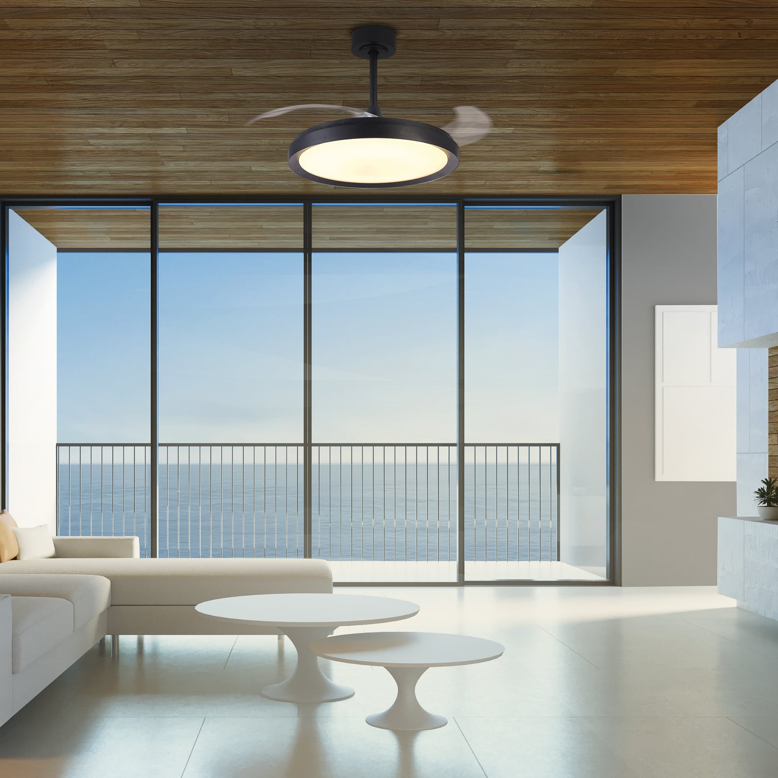 Mistral LED-Deckenventilator, schwarz, DC leise CCT - Mantra