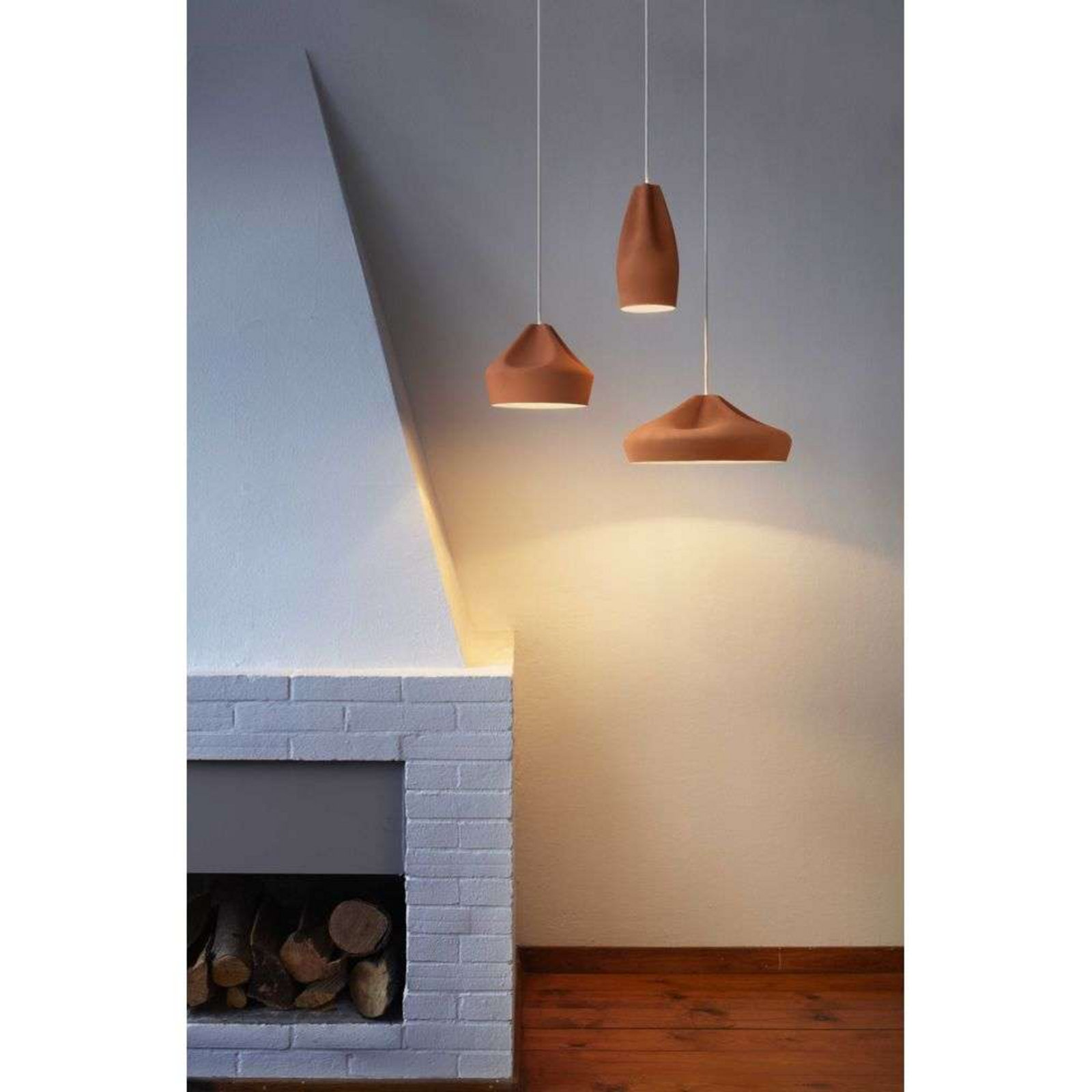 Pleat Box 13 LED Závěsné Svítidlo Terracotta/Bílá - Marset