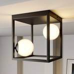 Plafoniera Lindby Utopia, a 2 luci, vetro, ferro, 22 cm