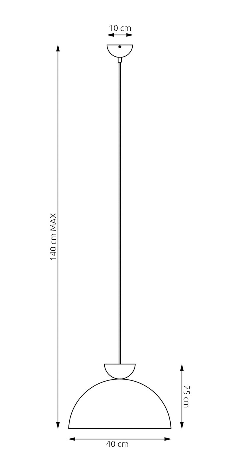 Hanglamp Lunaro, wit, Ø 40 cm, metaal