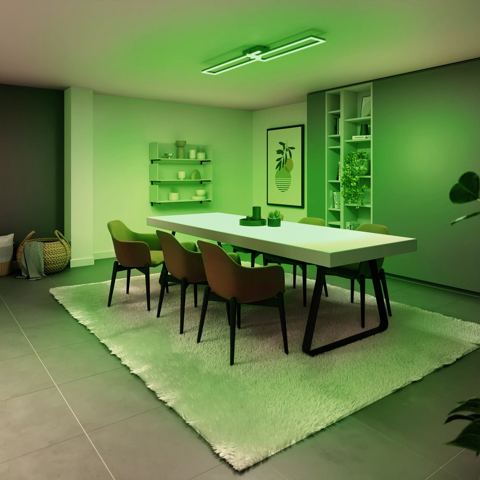 Müller Licht tint LED ceiling light Ciso, RGB, CCT, silver