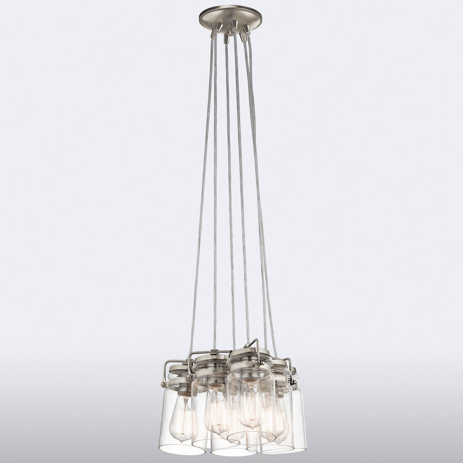 KICHLER Bundled hanging lamp Brinley six-bulb, for Living / Dining Room, metal, E27, 60 W, energy efficiency: A++, H: 19.7 cm