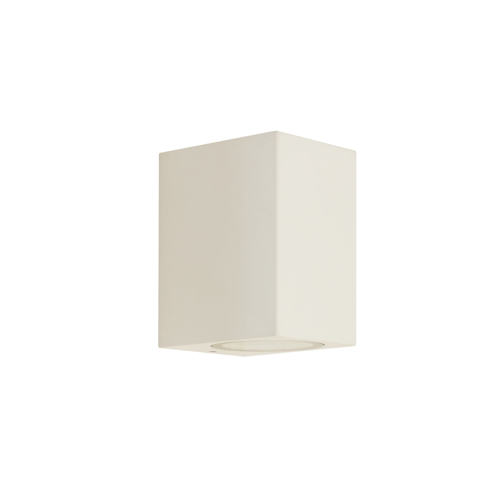 Prios outdoor wall light Tetje, white, angular, 10 cm